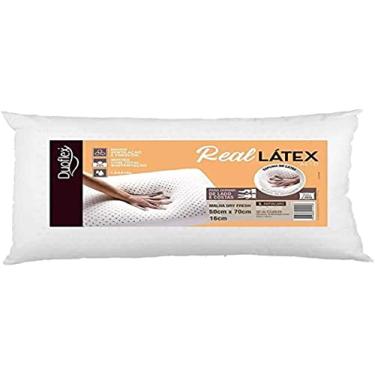 Imagem de Travesseiro Real Látex Alto Duoflex Branco Para fronha 50cmx70cm Espuma 100% látex
