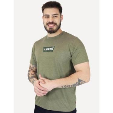 Imagem de Camiseta Levis Masculina Logo Pequeno Batwing Classic Verde-Masculino