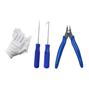 Imagem de oshhni Conjunto de ferramentas para encordoamento de raquetes, cabo de tração portátil, profissional, ferramenta de guia de confortável, Azul