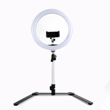Imagem de Ring Light LED Bicolor com Tripé 30cm e Base para Fotos de Produtos