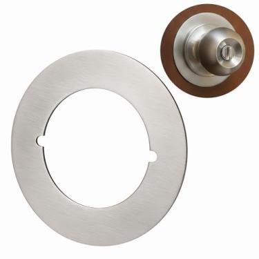Imagem de Siwil Placa traseira de fechadura para cicatriz, aço inoxidável, diâmetro de 8,5 cm - pacote com 2 (níquel escovado, formato redondo)