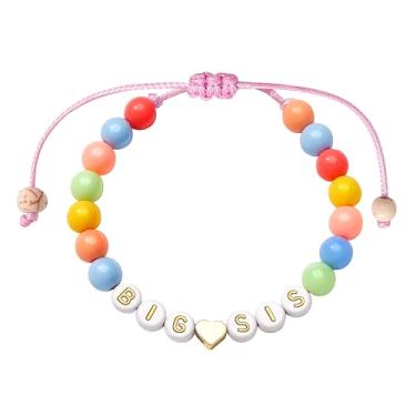 Imagem de Poxtex Presentes de irmã mais velha para meninas, pulseira de irmã mais velha, para crianças, filhas, sobrinhas, roupas combinando, joias para meninas, irmã mais velha, berloque, presentes de