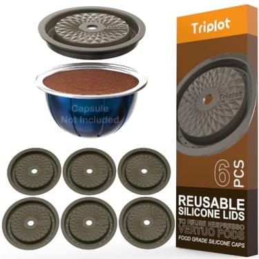 Imagem de Triplot Tampas reutilizáveis para cápsulas Nespresso VertuoLine, 6 tampas de silicone de grau alimentício para cápsulas VertuoLine reutilizáveis Nespresso VertuoLine recarregáveis (6 tampas de