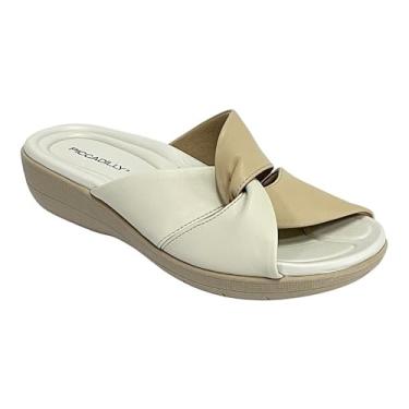 Imagem de Tamanco Piccadilly Fascite Anabela 239023 Brule/Off White