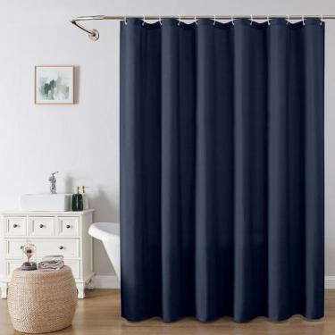 Imagem de Cortina de chuveiro OVZME Zora Extra Long 183x214cm Azul Marinho