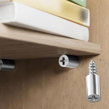 Imagem de Suportes de prateleira com parafusos autorroscantes, suportes de suporte de prateleira flutuante de metal para vidro, armário, rack de vinho e organização de estante