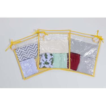 Imagem de Saquinhos de roupa de bebe Maternidade Amarelo 3pçs com Tagg Plastific