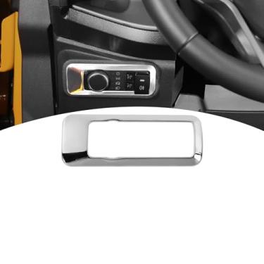 Imagem de PDKLIN Capa de acabamento para painel de botão de farol Mustang para Bronco/Bronco Sport 2021-Presente para Mustang 2024-Present Acessórios interiores cromados
