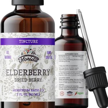 Imagem de FLORIDA HERBS Black Elderberry Liquid Drops, Organic Black Elderberry Extract for Immune Support, Vegan, Non-GMO, Gluten Free 2 Fl Oz