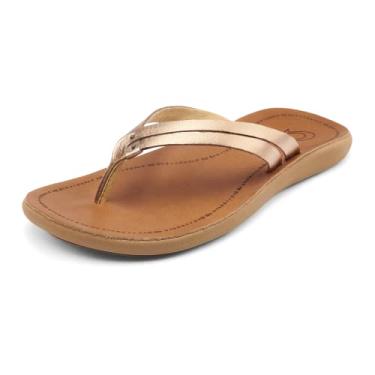 Imagem de OLUKAI Kapehe Luana - Sandália Feminina Dourada Tamanho 35 - Casual - Aniversário e Festa de Verão
