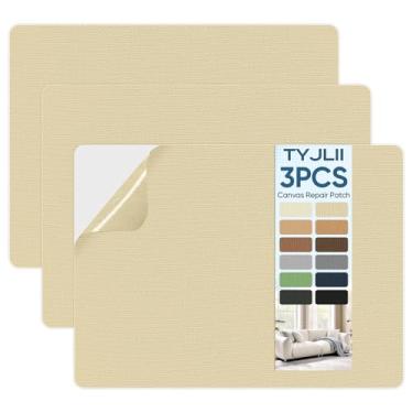 Imagem de TYJLII Patch de reparo de tela, adesivo de tecido impermeável para barraca, cobertura de barco, dossel, guarda-chuva, capa de móveis, toldo, bagagem, sofá. (21 cm x 28 cm - bege)