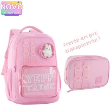 Imagem de Kit Mochila Feminina Juvenil Acompanha Bichinho de Pelúcia Frente Em P