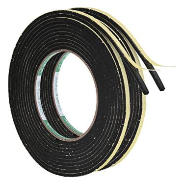 Imagem de Tira de vedação de porta de decapagem climática de 4 m, fita autoadesiva de espuma vinílica acetinada com 2 rolos de 5 mm de largura e 3 mm de espessura para isolamento de janela de porta