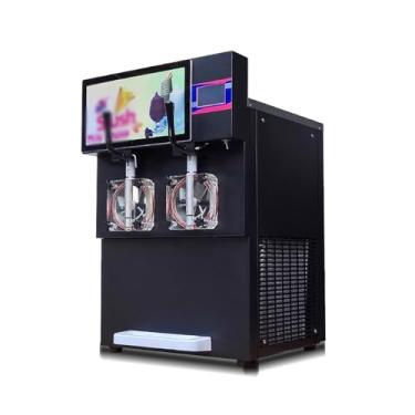 Imagem de Máquina de Raspadinha Máquina de sorvete multifuncional cilindro duplo, máquina lama neve, lanches refrescantes verão, bebidas frias, leite, chá, café Faz Sorvete Cremoso