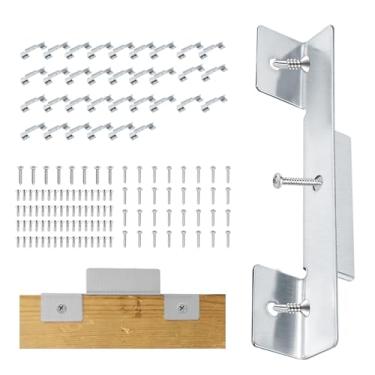 Imagem de Kit de braçadeira de moldura de porta de bolso de 9,5 cm, incluindo (32 peças) grampos de madeira compensada de moldura de porta de 9,5 cm + (32 peças) PA3,5 * 22 parafusos + (64 peças) M3,5 * 13