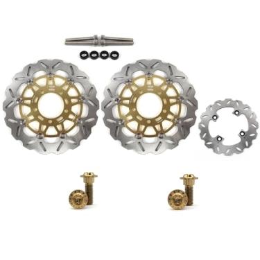 Imagem de Arashi Discos de freio dianteiros traseiros grandes com parafusos de montagem para Kawasaki Ninja ZX6R ZX-6R ZX363 2003-2004, peças de acessórios de reposição de motocicleta