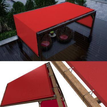 Imagem de ColourTree Capa de substituição para toldo de pérgola vermelha à prova d'água de 25 cm L x 48 cm C, tecido de grau comercial 220 GSM, inclui hastes pesadas de aço inoxidável (fazemos tamanho