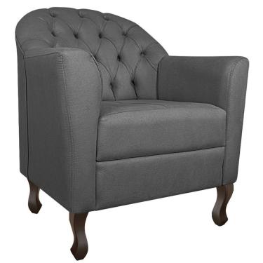 Imagem de Poltrona Decorativa Julia Linho - Adj Decor Cor Cinzaescuro