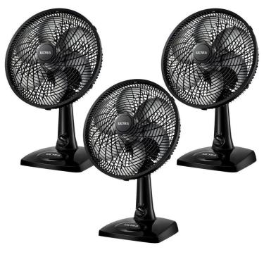 Imagem de Kit 3 Ventiladores Mesa V-Ut-30-02 Potente Silencioso 110V