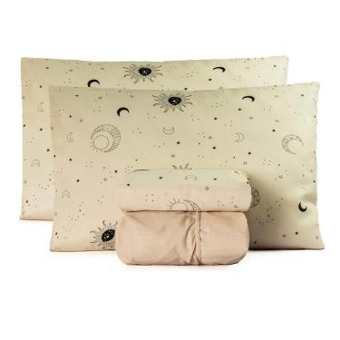 Imagem de Jogo De Lençol Casal Padrão Essencialle 150 Fios 4 Peças - Sol E Lua