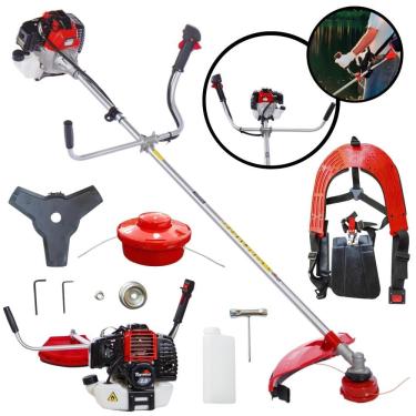 Imagem de Máquina de Corta Grama Lateral À Gasolina Toyama RT52L 52cc 2HP de Potência 2 Tempos Alta Rotação Completa Com Carretel Nylon + Faca 3 Pontas