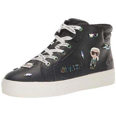 Imagem de Karl Lagerfeld Paris Tênis feminino High Top Catty, Preto, 7.5