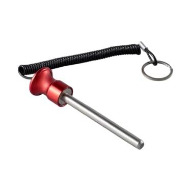 Imagem de YIJU Pino para pilha de pesos com trava rápida por corda, ideal para academias em garagens e ambientes internos, de universidades, Vermelho