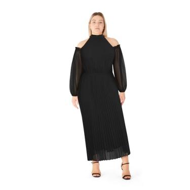 Imagem de City Chic Vestido de coquetel feminino - Daniella Maxi, Preto, 25 Plus Size
