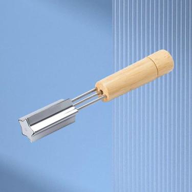 Imagem de aqxreight Molde de Cozimento de Biscoitos de Aço Inoxidável Em Forma de Estrela, Alça de Madeira para Decoração de Massa de Pão, Seguro para Máquina de Lavar Louça