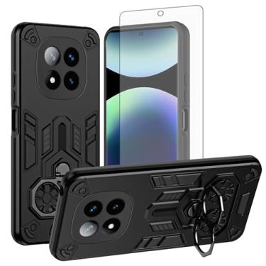 Imagem de Asuwish Capa de celular para Xiaomi Redmi Note 14 Pro Plus 5G com protetor de tela de vidro temperado e suporte de anel rígido fino de couro PU acessórios para celular 14Pro 14Pro+ Pro+ feminino