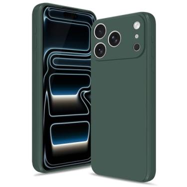 Imagem de Btstring Capa para iPhone 17 Pro, capa de silicone macio com proteção de câmera atualizada, capa fina à prova de choque com forro de microfibra antiarranhões, verde