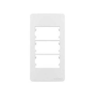 Imagem de Placa margirius condulete 3 módulo com suporte sleek pa021844 branco 7