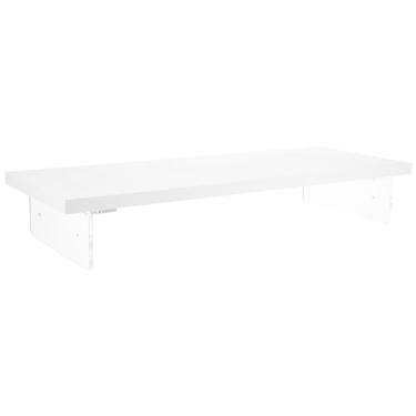 Imagem de Ergonomic Acrylic Monitor Stand Riser White Computer Screen Riser with Strong Load Capacity for Laptop Desk Organization and Eye-level Posture Improvement