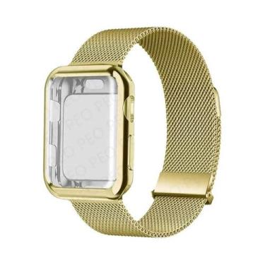 Imagem de Pulseira De Metal Com Fecho Magnético Para Apple Watch, 45mm 44mm 38mm