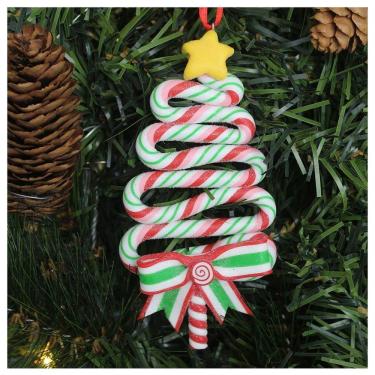 Imagem de Kit 8 Enfeite Pendente Para árvore De Natal Pinheirinho 13,5cm