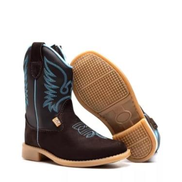 Imagem de Bota Infantil para Menino em Couro Legitimo – Bota Texana Cano Longo - Botina Country Masculina (31, BR, Criança de 4 a 8 anos, Numérico, 31)