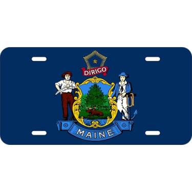 Imagem de DMSE Placas de licença da bandeira do estado dos EUA 30,5 cm x 15,2 cm - Etiqueta de alumínio durável para carros e caminhões - Acabamento texturizado Cores vibrantes - 100% feita nos EUA (principal)