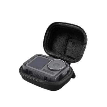 Imagem de Mini estojo de transporte compatível com DJI Osmo Action 5 Pro/4/3/2, GoPro Hero 13/12/11/10/9/8 e Insta360 Ace Pro/One RS – Caixa protetora rígida de poliuretano para viagem com mosquetão (preto)