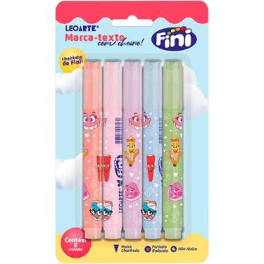 Imagem de Caneta Marca Texto Fini com Aroma 5 Cores Blister - Leonora