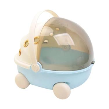 Imagem de KiBcsLic Gaiola de viagem para pássaros com aquecedor, gaiola pequena e confortável com aquecimento USB, portátil para agapornis, canários, periquitos e, Azul