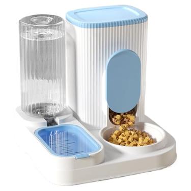 Imagem de Alimentador automático para animais de estimação | Alimentador automático de água para gatos, suprimentos para animais de estimação de grande capacidade com tigela de comida removível, tigela de água