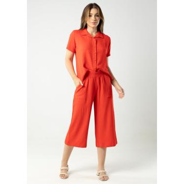 Imagem de Calça Pau a Pique Pantacourt Vermelho