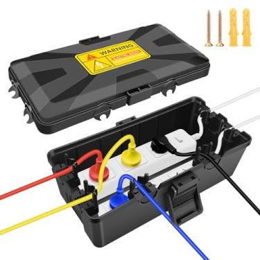 Imagem de Preciva Caixa De Conexão Elétrica À Prova D'Água Média (10,2 X 5,9 3,5"), Gabinete Externo, Ip54 Para Cabos Extensão, Luzes Natal, Decorativas, Plugue Temporizador