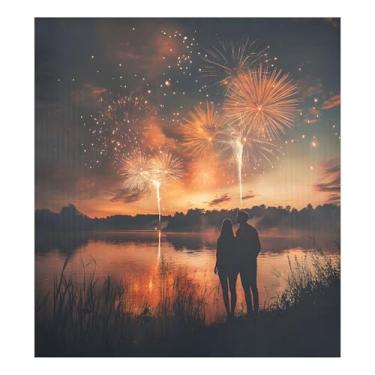 Imagem de SEHANY Capa magnética para máquina de lavar louça, pintura romântica para casais de Dia dos Namorados, adesivos magnéticos decorativos antiarranhões para painel de geladeira e lava-louças, decoração