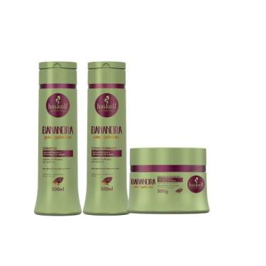 Imagem de Kit haskell bananeira shampoo, condicionador e mascara 300ml