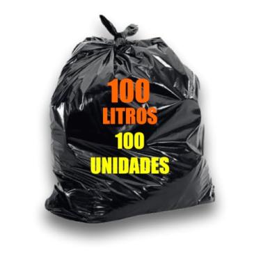 Imagem de Saco Para Lixo 100 Litros Super Reforçado com 100 Unidades