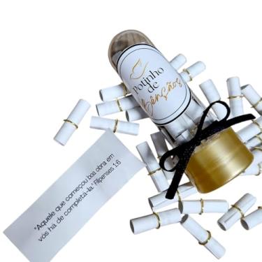 Imagem de Tubete de Bençãos com 15 Versículos Bíblicos Lembrancinha Cristã Presente Inspirador Fé Esperança Devocional Mensagens Espirituais Potinho de Bençãos Evento Religioso (Preto)