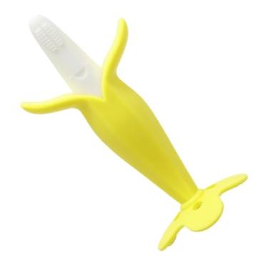 Imagem de Naroote Mordedor Mastigável Em Formato de Banana, Alívio de Desconforto para Bebês, Mordedor de Banana de Silicone para Dentição de Bebês (Verde Branco)