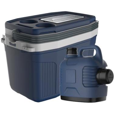 Imagem de Cooler Termico，Caixa TéRmica de 20 Litros + Conjunto de Garrafas TéRmicas de 5 Litros，MantéM o ConteúDo Refrigerado Por 24 Horas，Adequado para Armazenar Bebidas e Alimentos