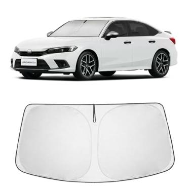 Imagem de Para Honda Civic Para-brisas Para-brisas - Capa de Para-brisa Dobrável Civic 2021 2022 2023 2024 2025 Acessórios Protegem o Carro de Raios Solares Sobrepostos Pára-sol de Janela Reflexiva UV